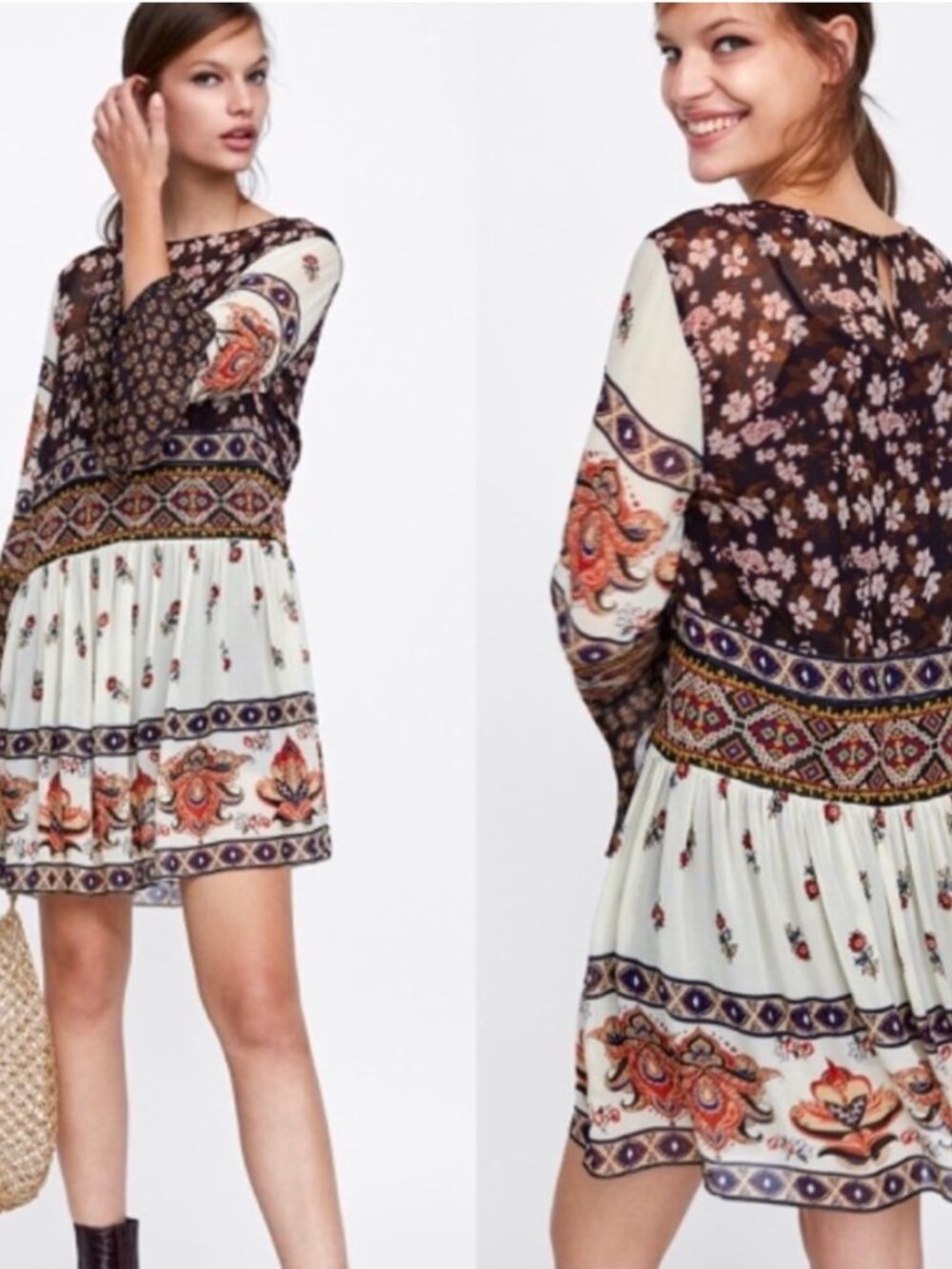 Zara floral BOHO dress